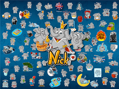 Nick. Stickers elephants