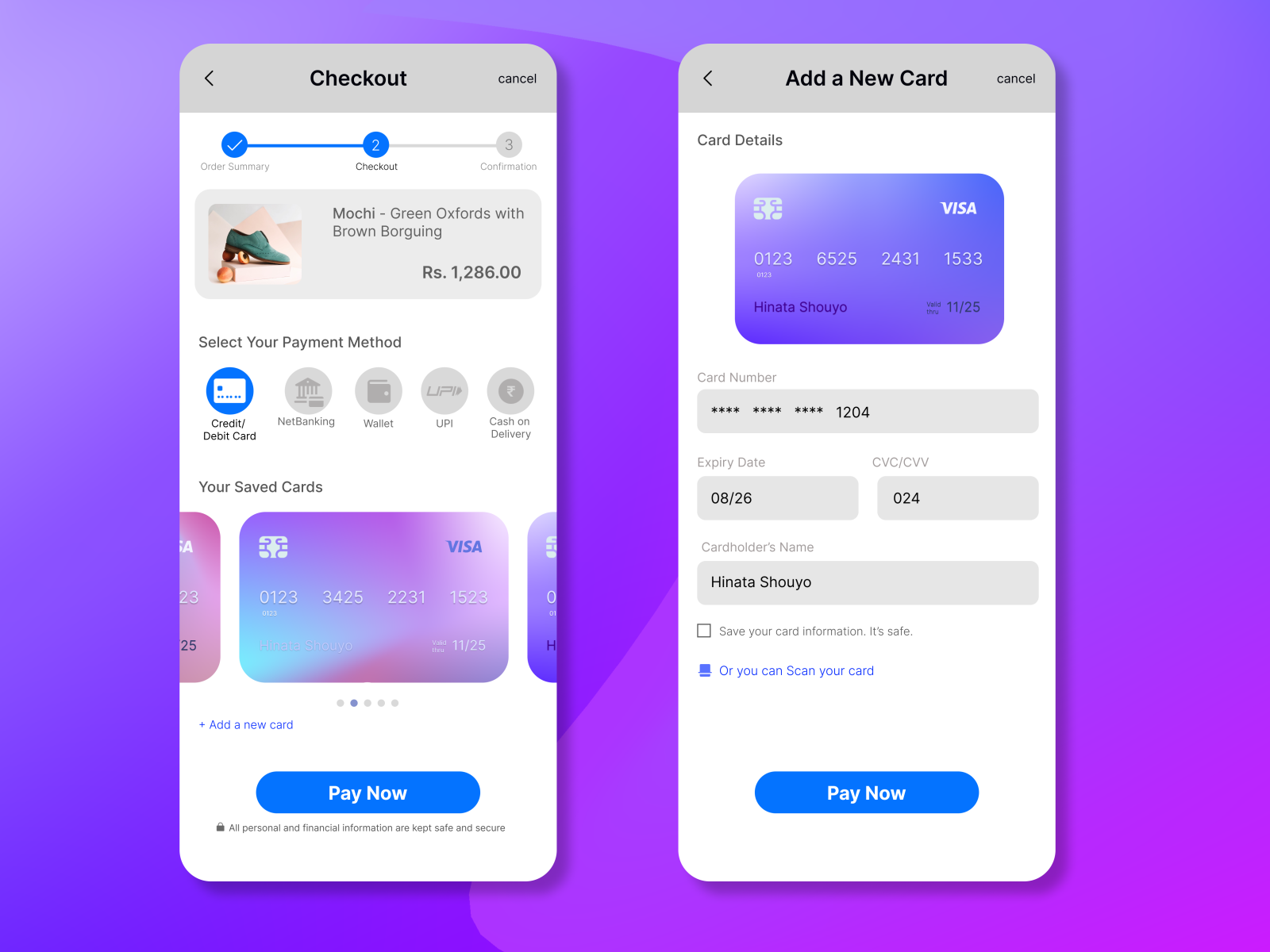 Credit Card Checkout UI by Haru on Dribbble