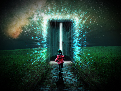 Photomontage "Door to the future" design graphic design illustration photomontage photoshop