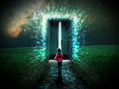 Photomontage "Door to the future"