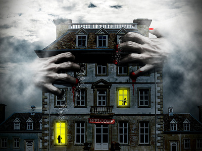 Photomontage "Scary House"