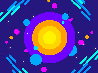 Spaaaaace colorful contrast design flat galaxy illustration shapes space vibrant