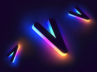 💙 Vincent 💜 3d color dark experimenting font illumination letter light rainbow