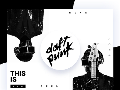 Play Daft Punk daftpunk electronic interface minimal music player random simple website