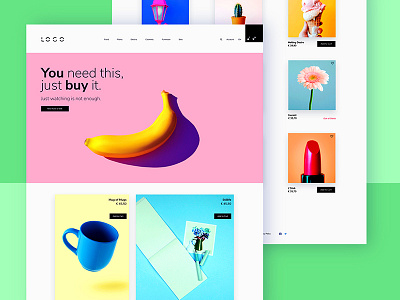 Just buy it minimal page pastel products shop ui userinterface ux website