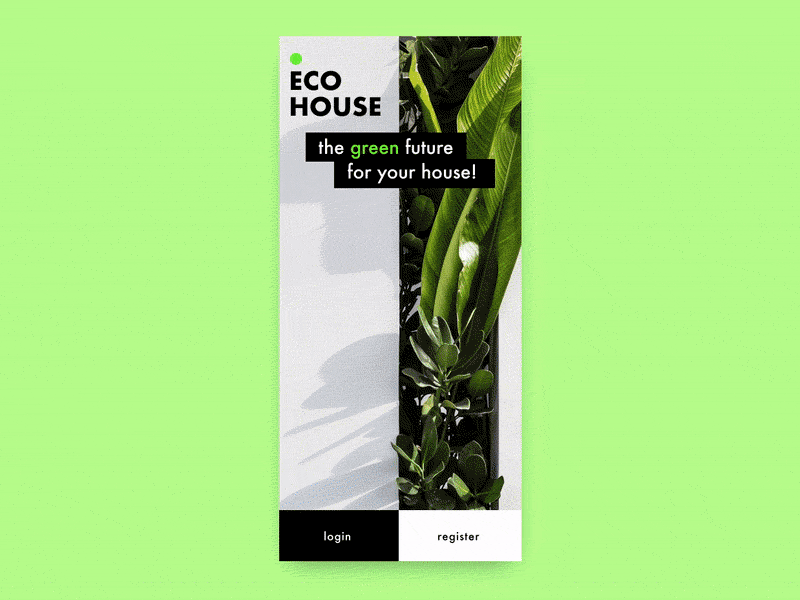 ECO HOUSE ANI clean concept eco invision minimal nature plants userinterface