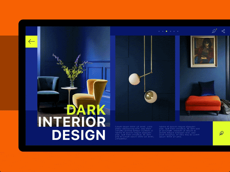 Interior App clean colorfull furniture interaction interfacedesign interior invisionapp invisionstudio minimal tablet transition