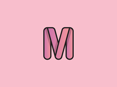 Letter M flat icon lettering logo logotype m monogram