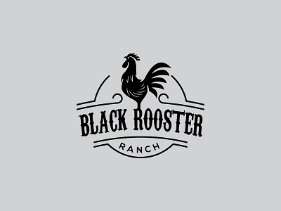 Black Rooster black chicken icon logo minimal ranch rooster