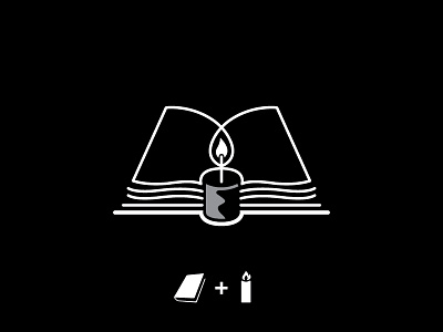 Candle Book book candle icon logo minimal page