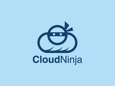 Cloudninja cloud icon logo minimal ninja