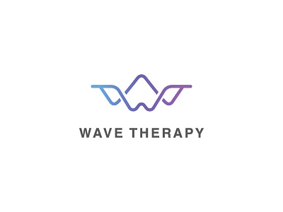 Wave Therapy app beats heart icon logo minimal pulse therapy wave