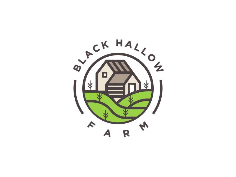 Black Hallow Farm animation creative design farm grass home house icon logo minimal motion