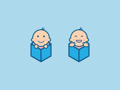 Baby Pooped baby box cartoon creative funny illustration logo minimal poop