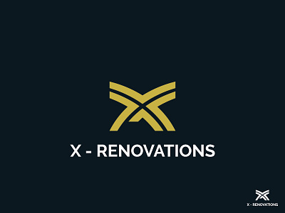 X Renovations creative icon logo minimal renovation x