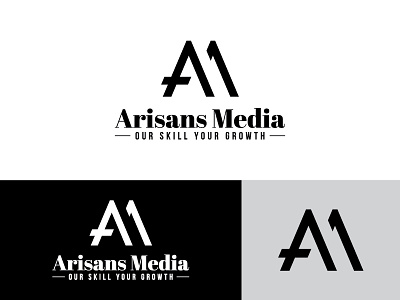 Arisons Media a am creative flat font lettering logo m maharsh media minimal monogram