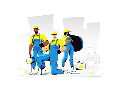 Plumber art branding character characterdesign design flat hero image illustration plumber vector