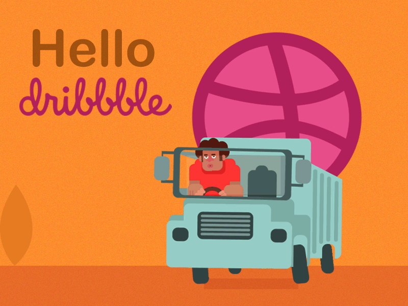 Hello dribbble animation ball bangladesh car firstshot happy hello