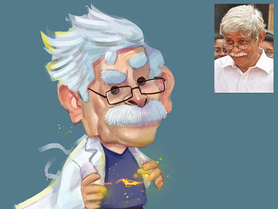 The Scientist caricature cartoon character design cute scientist