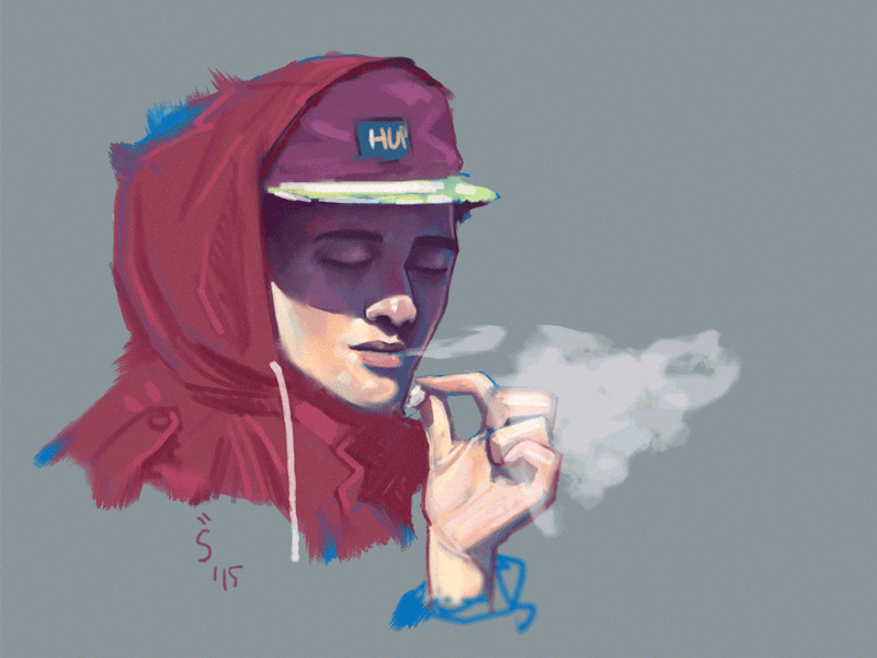 Head Study animation cigar gif painting peace photoshop smoke