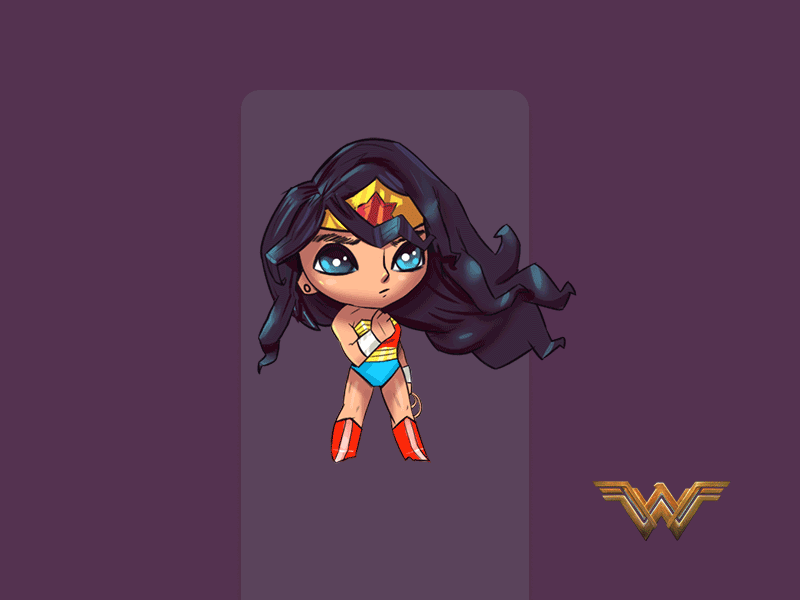 Wonder woman character character design chibi gif movie wonder woman