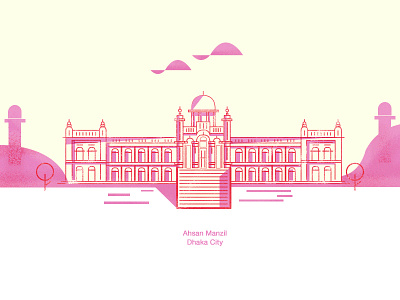 Ahsan Manzil art character design design graphic design illustration like location pin signup ui vector art walkthrough