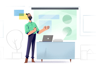 presentation charcters concept doodle illustration inappillustration sketch spotillustration ui