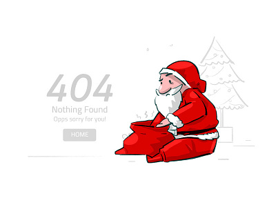404 page 404 art cartoon concept error illustration santa web