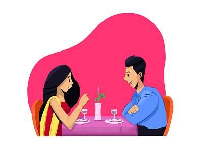 Dinner art cartoon concept ecommerce illustration order