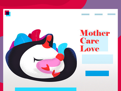 Mothers care concept flat illustration love mothesrday red