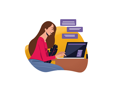 Chatting art cartoon characterdesign concept design flat illustration ui ux