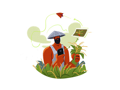 Farmer art branding character characterdesign concept design doodle ecommerce flat illustration ui