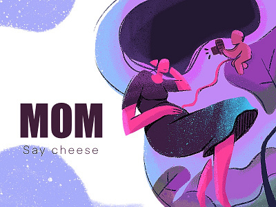 say cheese! art character characterdesign concept cute design doodle flat illustration mom mothersday ui