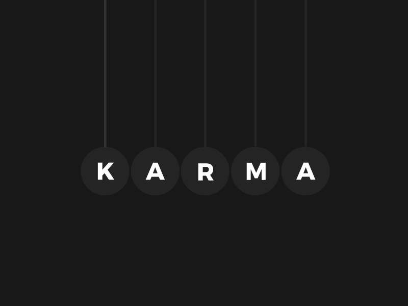 Karma | Word as Image after effects animation black creative gif karma logo newtons cradle