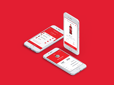 Coca-Cola App Concept after effect animation app coca cola concept drink e commerce idap ios isometric mockup red