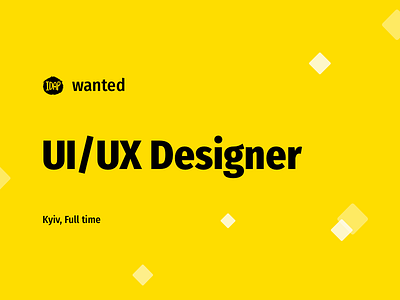 Wanted UI/UX designer designer full time hiring idap job logo ui ux vacancy wanted yellow