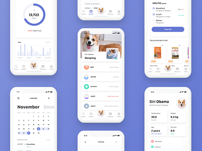 iOS Health Care Mobile App activity calendar eat ecommerce food iphonex profile profile card sleep tracker ui ux