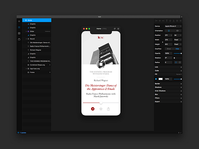Kusc Music Radio App | FramerX black case flat framer framerx ios iphonex mobile portfolio prototype tool typography ui ux
