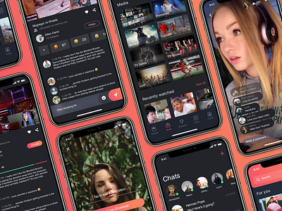 Media Streaming Platform with Custom Broadcasting category channels chats dark theme design donate ios iphonex like messenger mobile movies stories streams ui ux