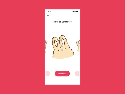 Mood Tracker App 2019 animation design emotions feeling gif illustration ios love mobile principle product rabbit sticker ui vector