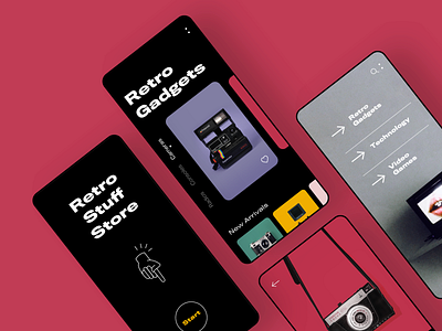 Retro Stuff Store App app camera consoles design ecommerce gadgets gogoapps interface minimal mobile retro screen store stuff technical technology things ui ux vintage