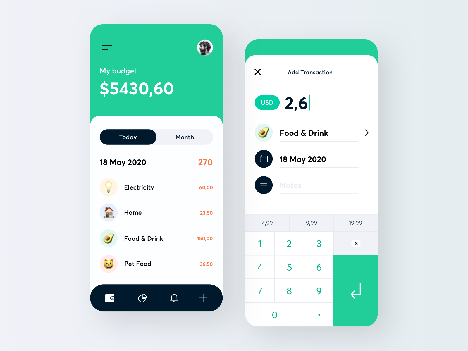 Dribbble Expense Tracker X4 png By Olga Vdovenko