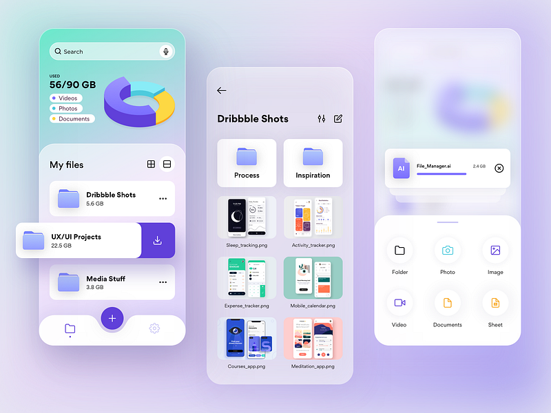 File Manager by Olga Vdovenko for Flod on Dribbble