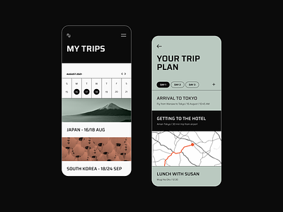 Trip Planner app design gogoapps hotel interface japan minimal mobile plan planner road tokyo trip ui