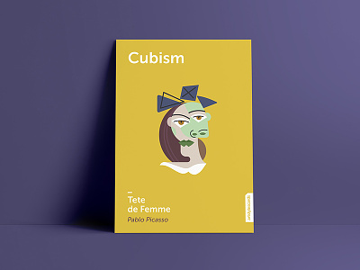 Minimalistic postcard - Cubism cubism face pablo picasso postcard poster tete de femme