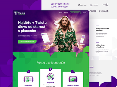 Twisto Homepage green homepage payments purple twisto ui web website