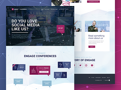 Engage Events box events homepage net polygons socialbakers ui web website