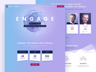 Engage 2017 - Homepage box conference event planet polygon ui web webdesign