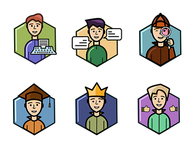 Status icons set avatar flat icon people ui vector web