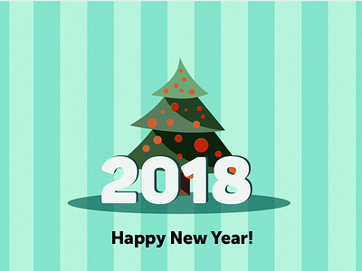 Happy New Year! card christmas flat newyear vector